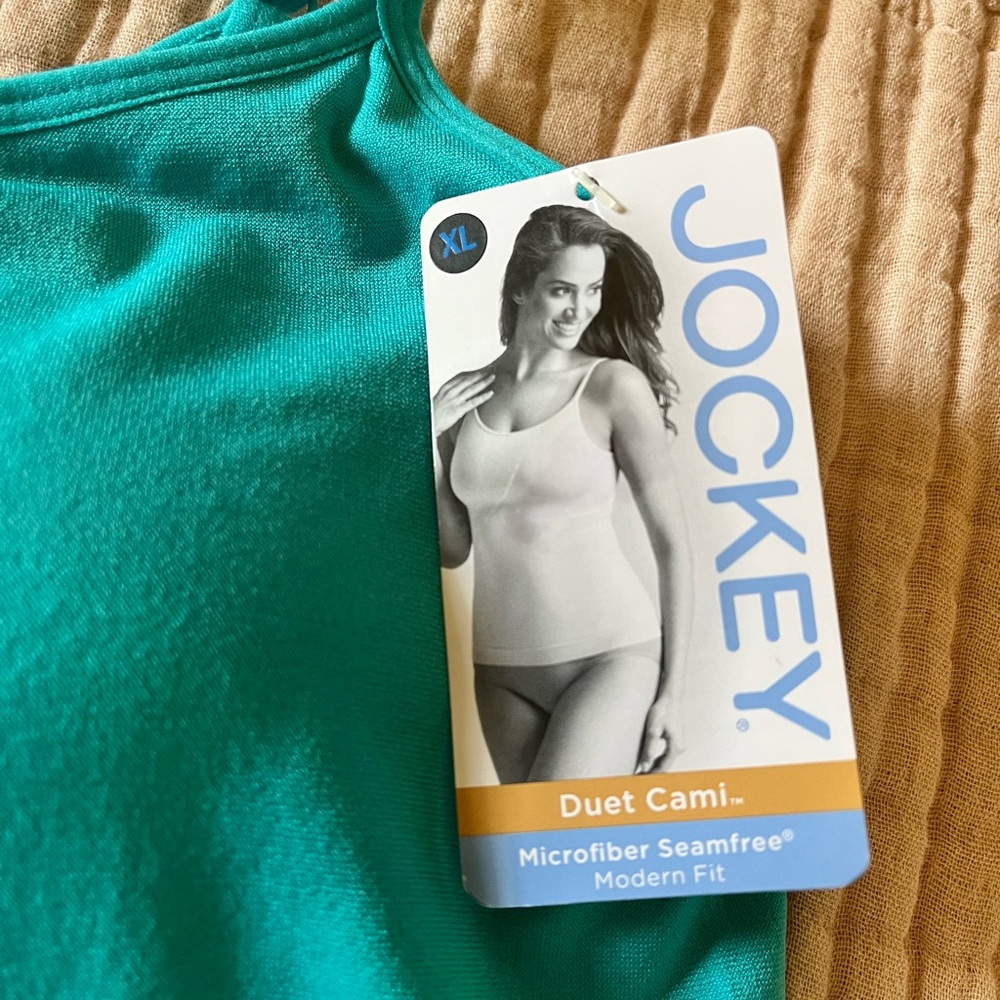 Jockey Duet Cami Microfiber Seamfree Modern Fit Aqua Womens Size XL NWT - Picture 3 of 10